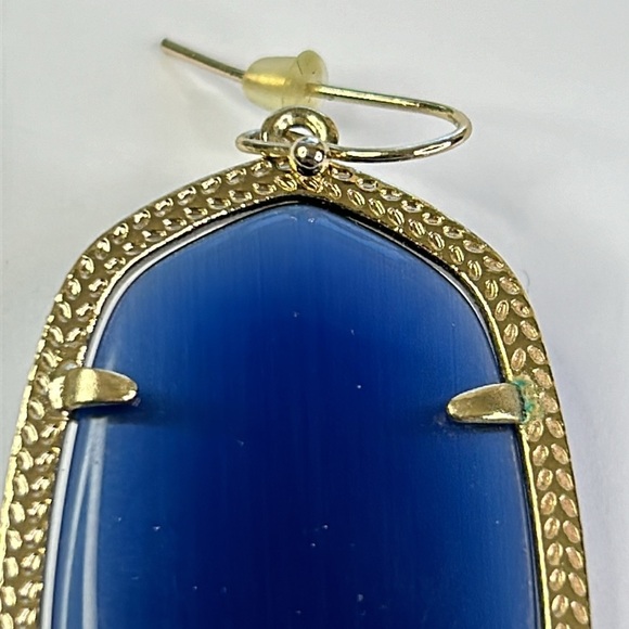 Kendra Scott 14K gold plated navy earrings 2" Statement Earrings - Picture 5 of 6